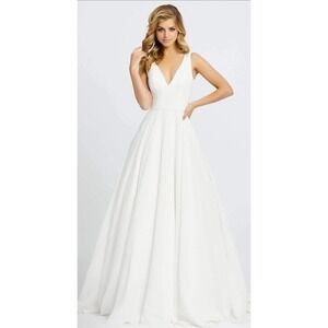 Mac Duggal Dresses Mac Duggal 55272 Nwt Layered‎ Tulle Ball Gown White